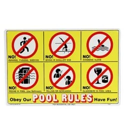 Poolmaster "Icon Pool Rules" 18" X 12" Sign