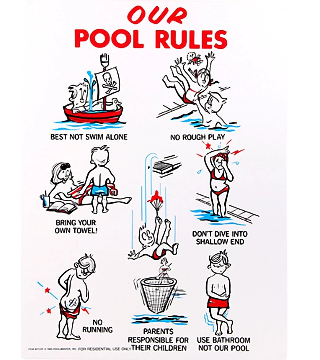Poolmaster "Our Pool Rules" 18" X 24" Sign 3 Poolmaster "Our Pool Rules" 18" X 24" Sign