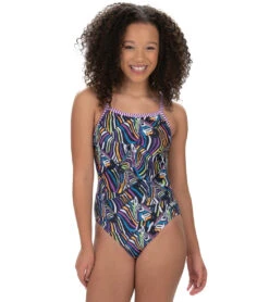 Dolfin Uglies Women's V-2 Back One Piece Swimsuit Zebra