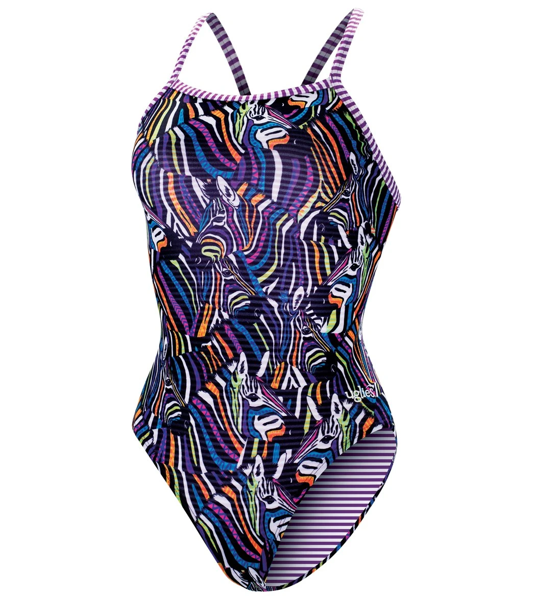 Dolfin Uglies Women's V-2 Back One Piece Swimsuit Zebra 5 Dolfin Uglies Women's V-2 Back One Piece Swimsuit Zebra - Image 3