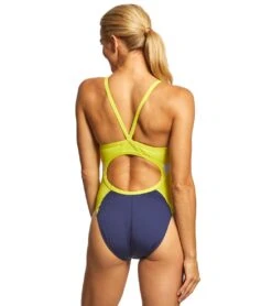 Speedo Women's Spark Splice Flyback One Piece Swimsuit 36 Speedo Women's Spark Splice Flyback One Piece Swimsuit -Swimwear Outlet 8635086405800 navygold 3a