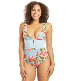 Skye Rose Garden Faith V Neck One Piece Swimsuit 22 Skye Rose Garden Faith V Neck One Piece Swimsuit -Swimwear Outlet 8636321923240 bluemulti