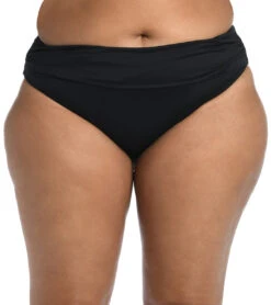 La Blanca Women's Plus Size Island Goddess Shirred Bikini Bottom -Swimwear Outlet 8636897329320 2t