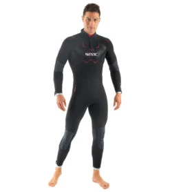Seac USA Men's 5mm Space Back Zip Fullsuit Wetsuit -Swimwear Outlet 8637082140840 black 1a