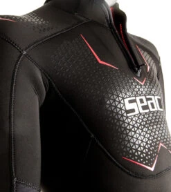 Seac USA Men's 5mm Space Back Zip Fullsuit Wetsuit -Swimwear Outlet 8637082140840 black 3a