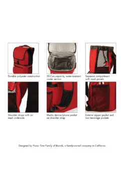 Picnic Time Zuma Backpack Cooler 32 Picnic Time Zuma Backpack Cooler -Swimwear Outlet 8637338321064 red 9a