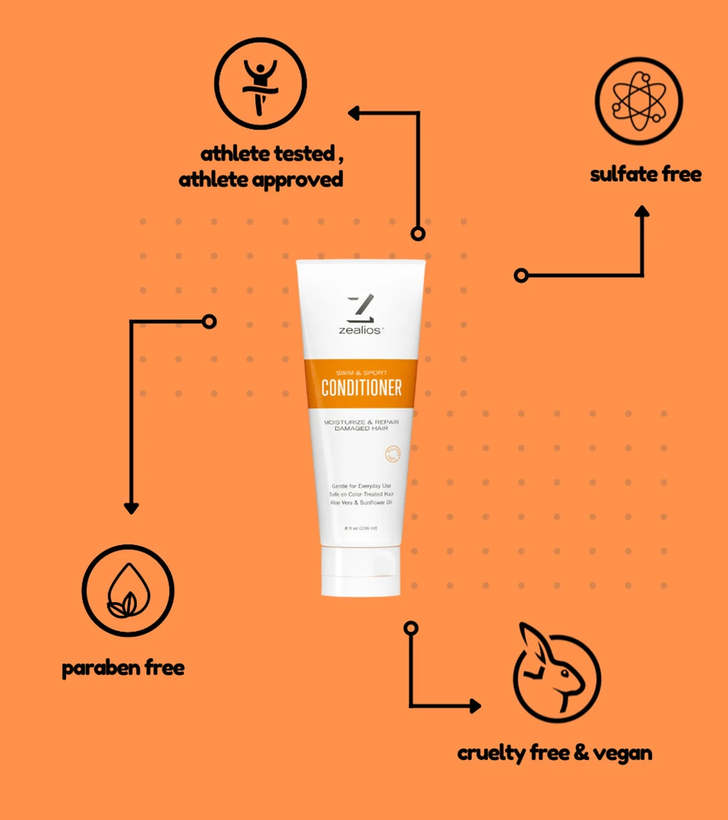 Zealios Skin Care Swim And Sport Conditioner 8oz 4 Zealios Skin Care Swim And Sport Conditioner 8oz - Image 2