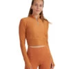 Thrive Societe Reflective Zip Crop Top 2 Thrive Societe Reflective Zip Crop Top -Swimwear Outlet 8637737795752 pumpkinspice 1a