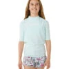 Rip Curl Girls' Classic Short Sleeve Surf Shirt (Big Kid) 2 Rip Curl Girls' Classic Short Sleeve Surf Shirt (Big Kid) -Swimwear Outlet 8637972840616 lightblue 1a