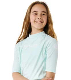 Rip Curl Girls' Classic Short Sleeve Surf Shirt (Big Kid) 14 Rip Curl Girls' Classic Short Sleeve Surf Shirt (Big Kid) -Swimwear Outlet 8637972840616 lightblue 5a