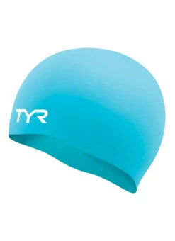 TYR Wrinkle-Free Silicone Junior Swim Cap -Swimwear Outlet 8638349148328 turquoise 1a