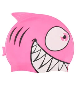 Sporti Cartoon Shark Silicone Swim Cap Jr. 21 Sporti Cartoon Shark Silicone Swim Cap Jr. -Swimwear Outlet 8638424023208 pink 2a