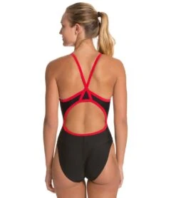 Sporti Guard Piped Thin Strap One Piece Swimsuit 32 Sporti Guard Piped Thin Strap One Piece Swimsuit -Swimwear Outlet 8638447747240 blackreds 3a