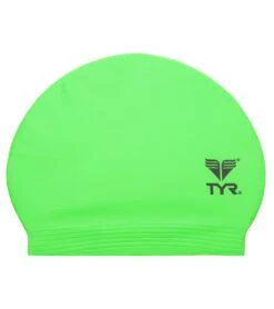 TYR Latex Swim Cap -Swimwear Outlet 8638609555624 flourescentgreen