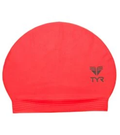 TYR Latex Swim Cap -Swimwear Outlet 8638609555624 flourescentorange 1a