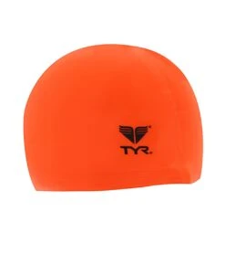 TYR Latex Swim Cap -Swimwear Outlet 8638609555624 flourescentorange 2a