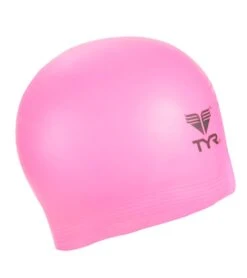 TYR Latex Swim Cap -Swimwear Outlet 8638609555624 flourescentpink 4a