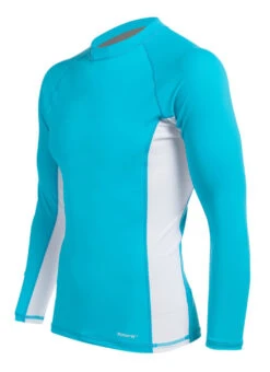 Sporti Men's L/S UPF 50+ Sport Fit Rash Guard 29 Sporti Men's L/S UPF 50+ Sport Fit Rash Guard -Swimwear Outlet 8638631477416 aquabluewhite 2a