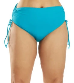 Beach House Plus Size Solid Hayden High Waisted Adjustable Side Bikini Bottom -Swimwear Outlet 8638720966824 costaljade