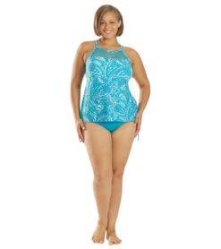 Beach House Plus Size Solid Hayden High Waisted Adjustable Side Bikini Bottom -Swimwear Outlet 8638720966824 costaljade 4a