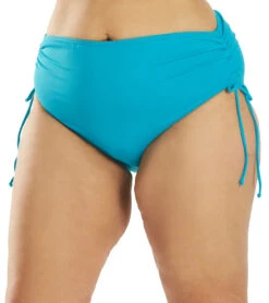 Beach House Plus Size Solid Hayden High Waisted Adjustable Side Bikini Bottom -Swimwear Outlet 8638720966824 costaljade 5a