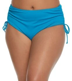 Beach House Plus Size Solid Hayden High Waisted Adjustable Side Bikini Bottom -Swimwear Outlet 8638720966824 seajade
