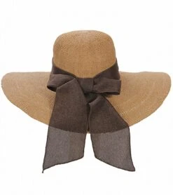 Sun N Sand Melina Crochet W/ Linen Scarf Straw Hat -Swimwear Outlet 8638746099880 tan 5a