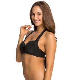 Seafolly Soft Cup Halter Bikini Top -Swimwear Outlet 8638834081960 black 2a