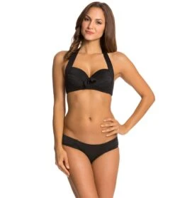 Seafolly Soft Cup Halter Bikini Top -Swimwear Outlet 8638834081960 black 4a
