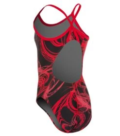 Sporti Light Wave Thin Strap One Piece Swimsuit Youth (22-28) 33 Sporti Light Wave Thin Strap One Piece Swimsuit Youth (22-28) -Swimwear Outlet 8638912102568 blackred 2a
