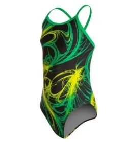 Sporti Light Wave Thin Strap One Piece Swimsuit Youth (22-28) 31 Sporti Light Wave Thin Strap One Piece Swimsuit Youth (22-28) -Swimwear Outlet 8638912102568 lightgreen