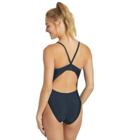 ISwim Essential Solid Thin Strap One Piece Swimsuit (22-44) -Swimwear Outlet 8638979473576 navy 4a