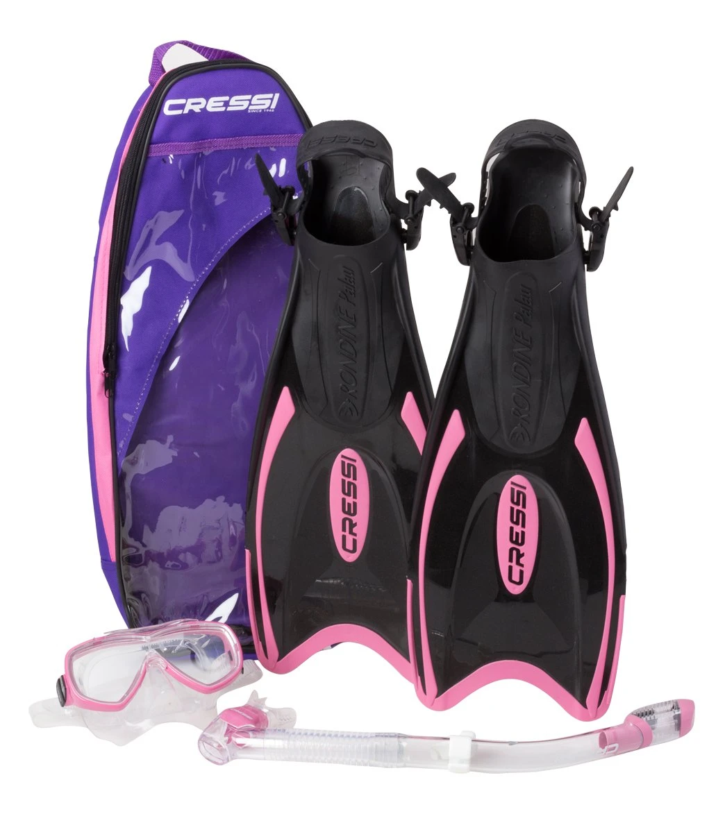 Cressi Palau Bag Mask, Snorkel, And Fin Set 3 Cressi Palau Bag Mask, Snorkel, And Fin Set