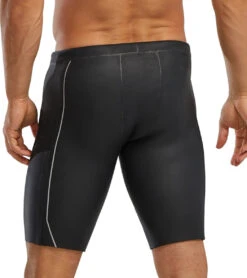 TYR Men's Hurricane Cat 1 Neoprene Buoyancy Swim Shorts -Swimwear Outlet 8639220121768 silverblack 3a