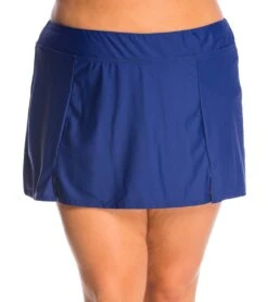Maxine Plus Size Solid Wide Waist Band Swim Skort 39 Maxine Plus Size Solid Wide Waist Band Swim Skort -Swimwear Outlet 8639296864424 navy