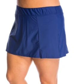 Maxine Plus Size Solid Wide Waist Band Swim Skort 35 Maxine Plus Size Solid Wide Waist Band Swim Skort -Swimwear Outlet 8639296864424 navy 2a