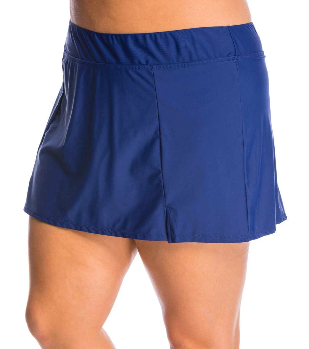 Maxine Plus Size Solid Wide Waist Band Swim Skort 16 Maxine Plus Size Solid Wide Waist Band Swim Skort - Image 14