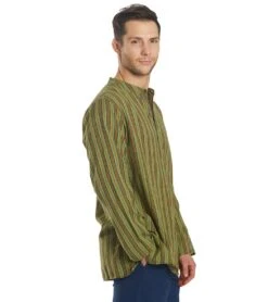 Yak & Yeti Men's Bohemian Long Sleeve -Swimwear Outlet 8639315017896 green 2a