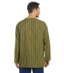 Yak & Yeti Men's Bohemian Long Sleeve -Swimwear Outlet 8639315017896 green 3a