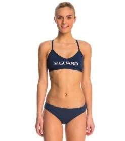 Waterpro Women's Guard Cross Back Two Piece Swimsuit Set -Swimwear Outlet 8639409750184 navy