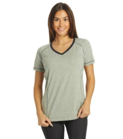 Arena Women's Team Line Short Sleeve V Neck T Shirt 35 Arena Women's Team Line Short Sleeve V Neck T Shirt -Swimwear Outlet 8639630049448 mediumgreymelangenologo