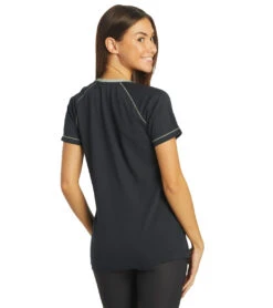 Arena Women's Team Line Short Sleeve V Neck T Shirt 24 Arena Women's Team Line Short Sleeve V Neck T Shirt -Swimwear Outlet 8639630049448 navynologo 3a