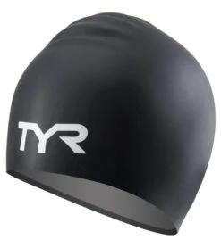 TYR Junior Long Hair Wrinkle Free Silicone Swim Cap 23 TYR Junior Long Hair Wrinkle Free Silicone Swim Cap -Swimwear Outlet 8639640600744 black 1a