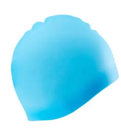 TYR Junior Long Hair Wrinkle Free Silicone Swim Cap 29 TYR Junior Long Hair Wrinkle Free Silicone Swim Cap -Swimwear Outlet 8639640600744 blue 2a