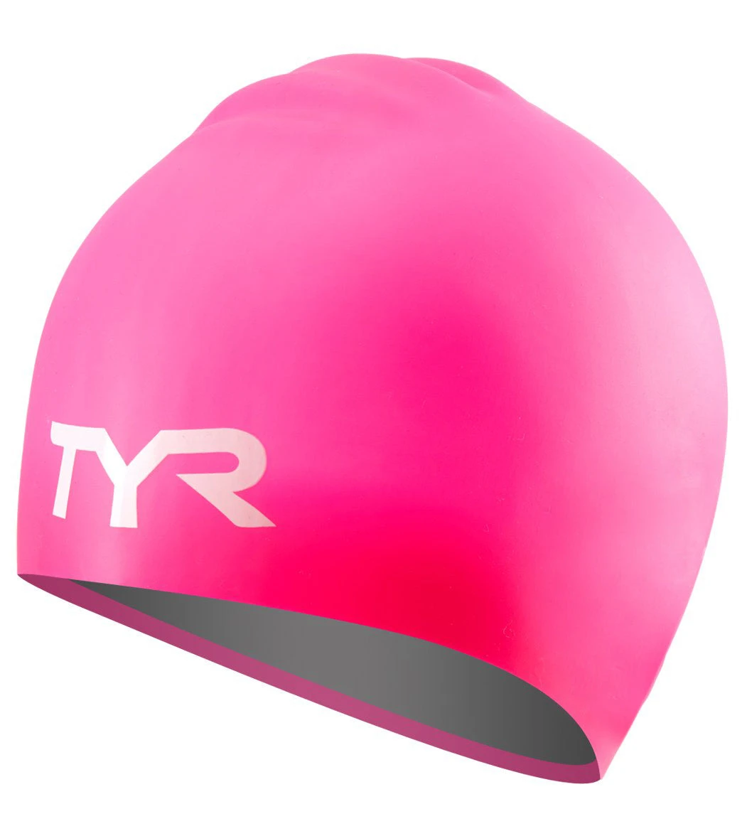 TYR Junior Long Hair Wrinkle Free Silicone Swim Cap 3 TYR Junior Long Hair Wrinkle Free Silicone Swim Cap