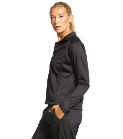 SwimOutlet Women's Sport-Tek® Tricot Track Jacket 33 SwimOutlet Women's Sport-Tek® Tricot Track Jacket -Swimwear Outlet 8640092307624 blackblack 4a