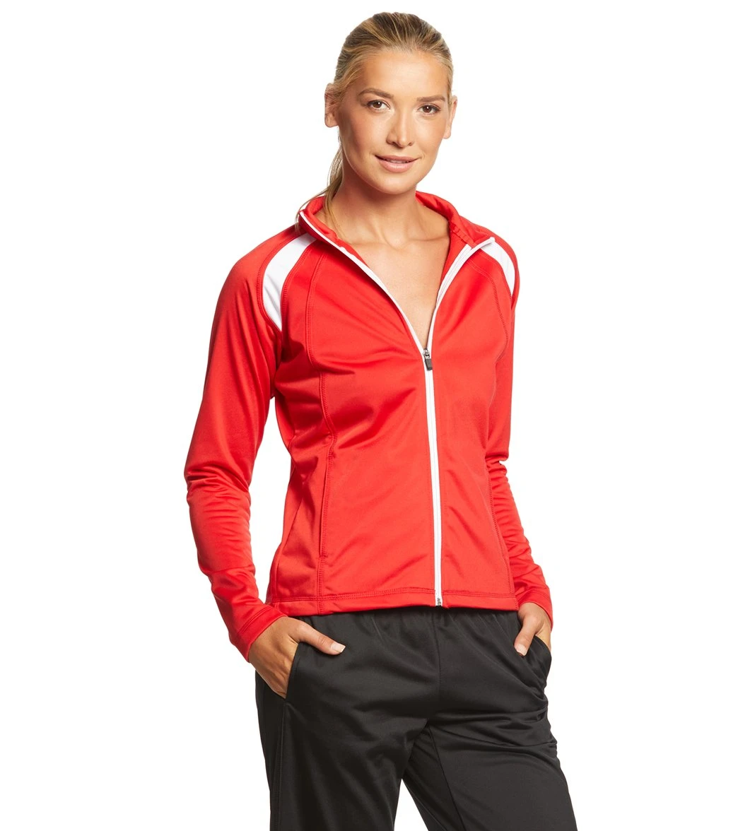 SwimOutlet Women's Sport-Tek® Tricot Track Jacket 5 SwimOutlet Women's Sport-Tek® Tricot Track Jacket - Image 3