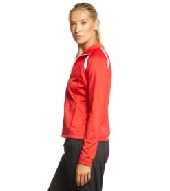 SwimOutlet Women's Sport-Tek® Tricot Track Jacket 25 SwimOutlet Women's Sport-Tek® Tricot Track Jacket -Swimwear Outlet 8640092307624 trueredwhite 4a