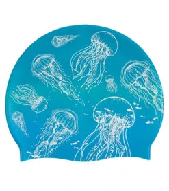 Sporti Jellyfish Silicone Swim Cap 12 Sporti Jellyfish Silicone Swim Cap -Swimwear Outlet 8640300646568 blue 2a