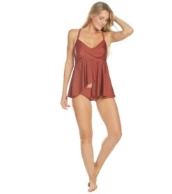 ClubSwim Glamour Twist Underwire Flyaway Tankini Top 32 ClubSwim Glamour Twist Underwire Flyaway Tankini Top -Swimwear Outlet 8640329023656 copper 4a